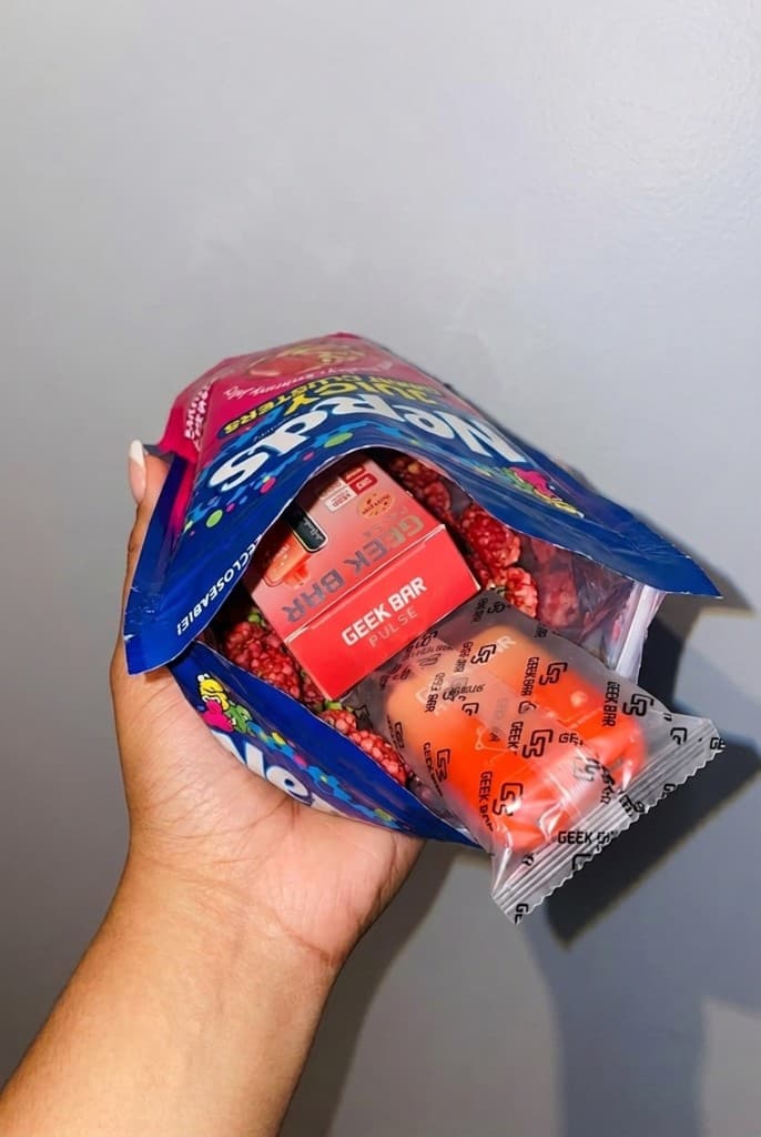 Customer photo of Geek Bar Pulse devices in a candy bag